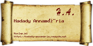 Hadady Annamária névjegykártya